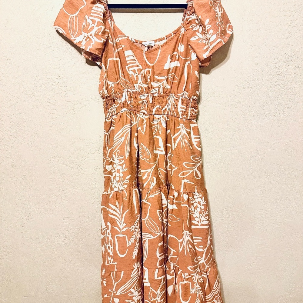 Blu Pepper Terracotta Floral Maxi Dress size Med EUC - Picture 1 of 5